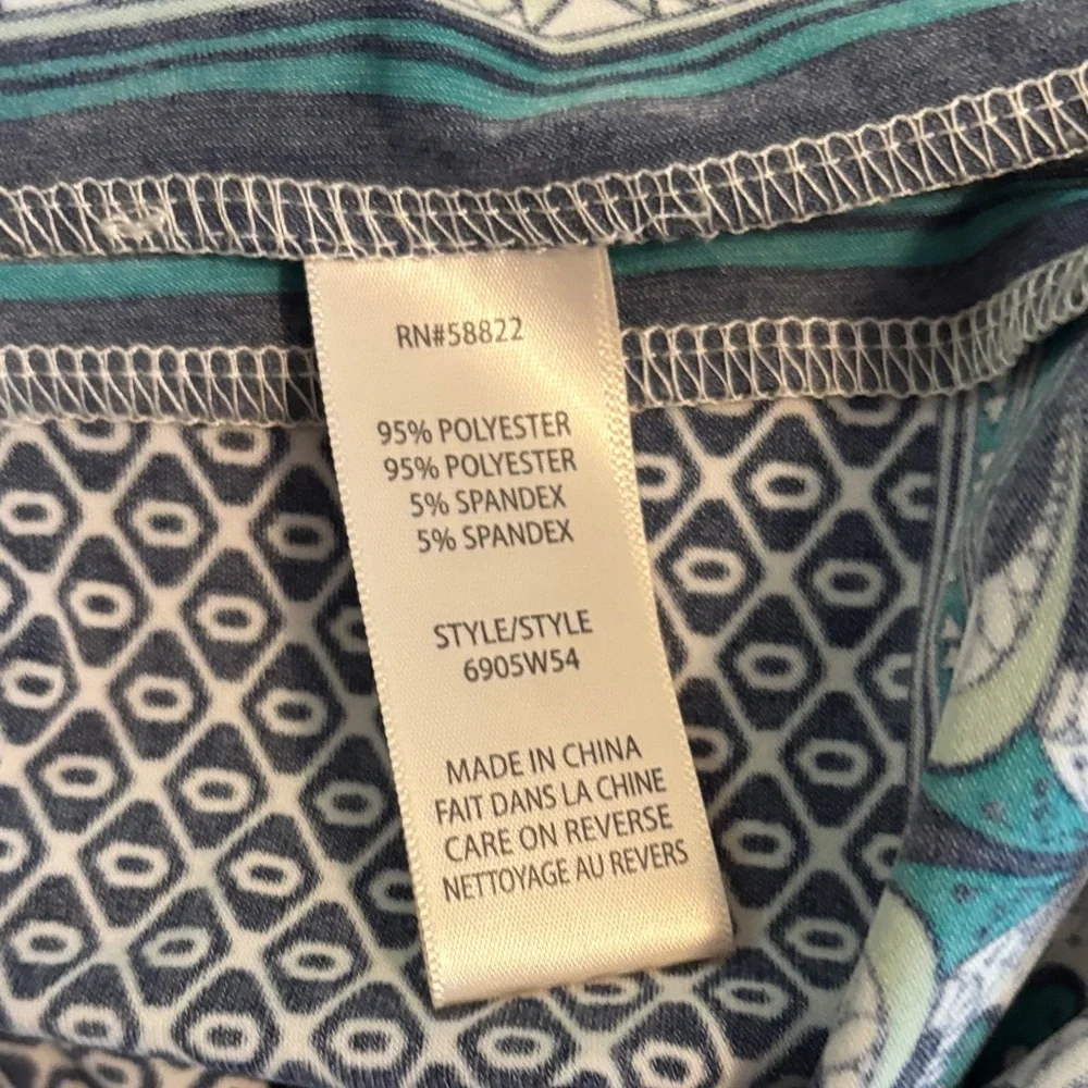 Max Studio Teal & Navy Patterned Midi Shift Dress - Picture 5 of 5